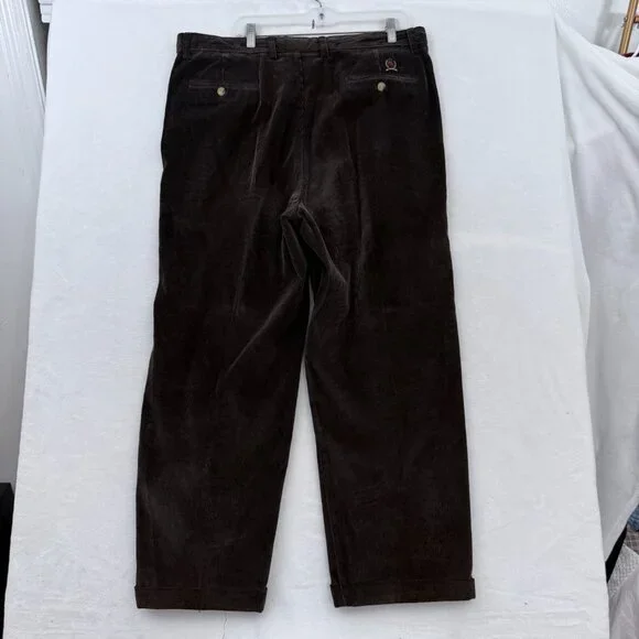 Vintage Tommy Hilfiger Corduroy Pants Mens 38x32 (38x28) Brown Baggy Relaxed Fit - Picture 13 of 13